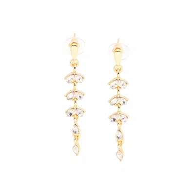 Sohi Women's Sleek Drop Earrings In Gold