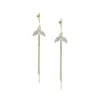 Sohi Women's Sleek Drop Earrings In Silver
