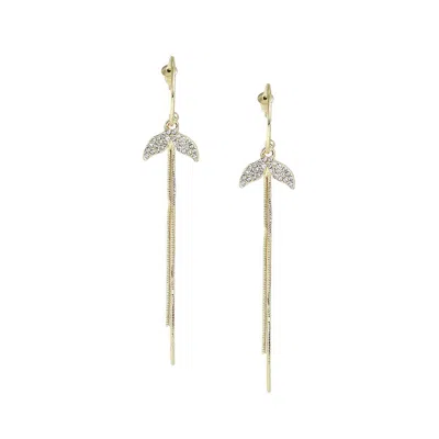 Sohi Women's Sleek Drop Earrings In Silver