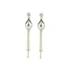 Sohi Women's Sleek Drop Earrings In Silver