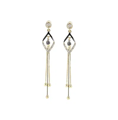 Sohi Women's Sleek Drop Earrings In Silver