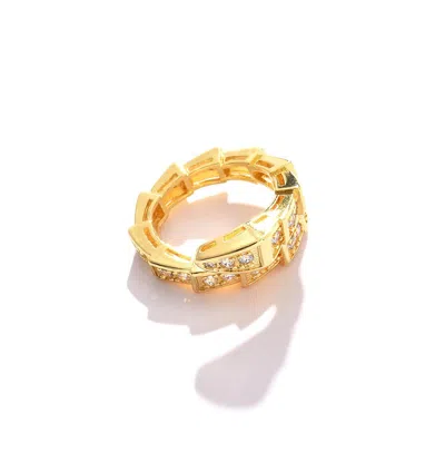 Sohi Women's Snakehead Band Ring In Gold