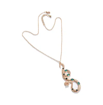 Sohi Women's Snakehead Pendant Necklace In Gold