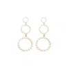 Sohi Women's Snowball Drop Earrings In White