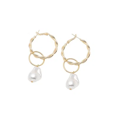 Sohi Women's Snowball Hoop Earrings In Gold
