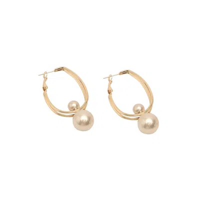 Sohi Women's Snowball Hoop Earrings In Gold