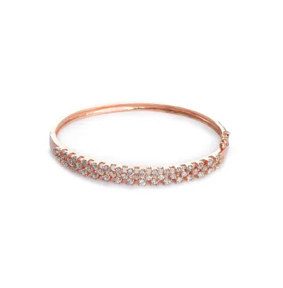 Sohi Women's Soiree Stone Bangle Bracelet In Silver