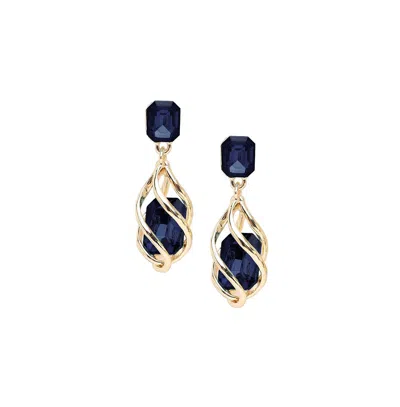 Sohi Women's Spiral Drop Earrings In Blue