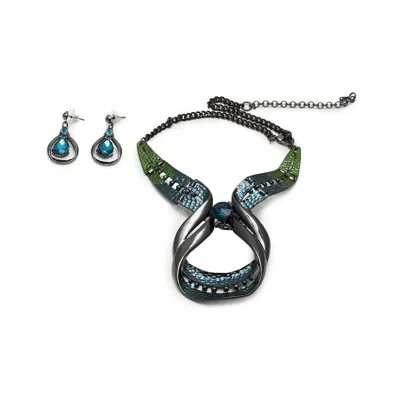 Sohi Women's Statement Jewellery Set In Blue