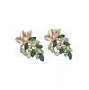 Sohi Women's Stone Cluster Drop Earrings In Green