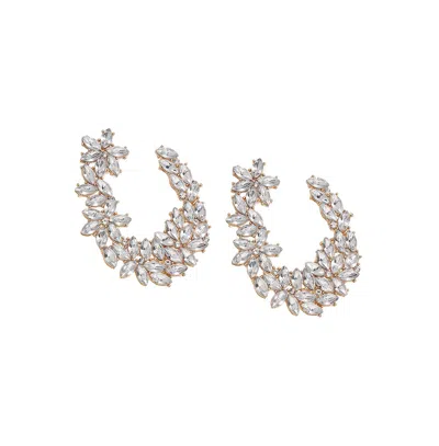 Sohi Women's Stone Cluster Stud Earrings In Silver