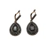 Sohi Women's Stone Drop Earrings In Black