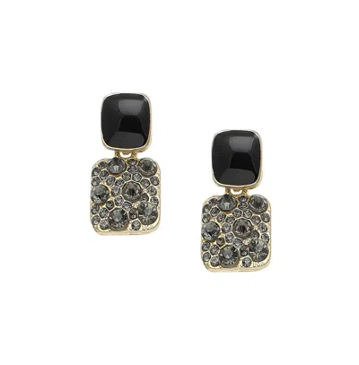 Sohi Women's Stone Drop Earrings In Black