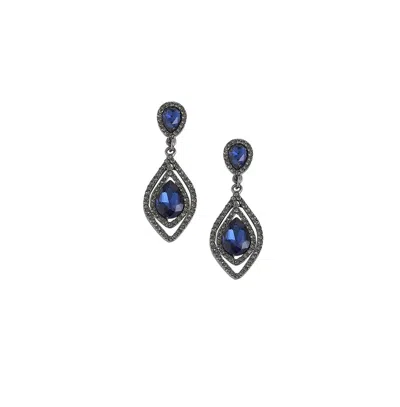 Sohi Women's Stone Drop Earrings In Blue