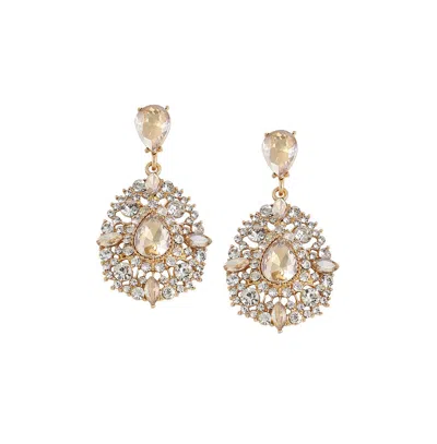 Sohi Women's Stone Drop Earrings In Gold
