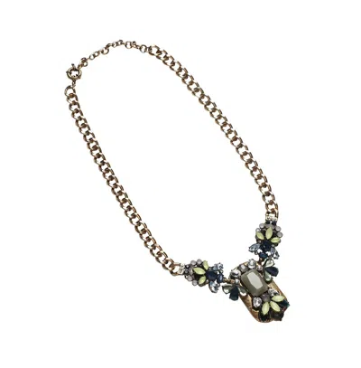 Sohi Women's Stone Statement Necklace In Green