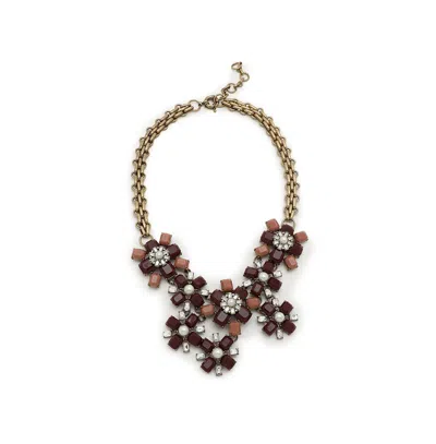 Sohi Women's Stone Statement Necklace In Red