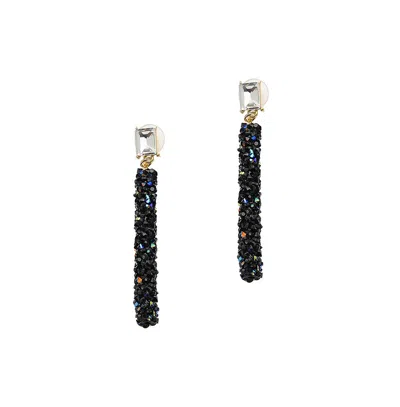 Sohi Women's Straight Drop Earrings In Black
