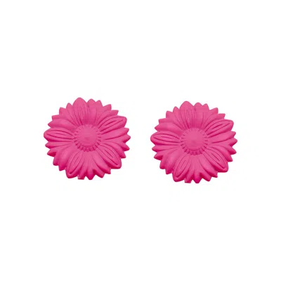 Sohi Women's Sunflower Stud Earrings In Pink