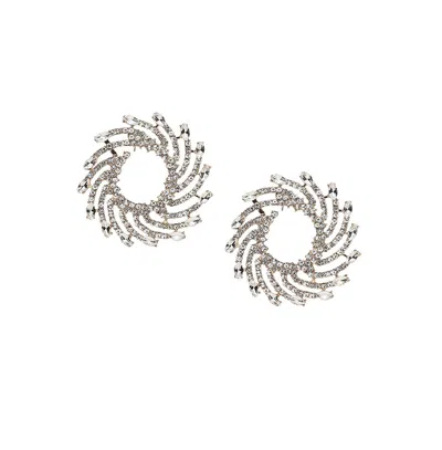 Sohi Women's Swirl Drop Earrings In Silver