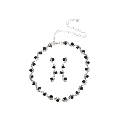 Sohi Women's Swirl Jewellery Set In Black