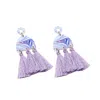 Sohi Women's Tassel Drop Earrings In Purple
