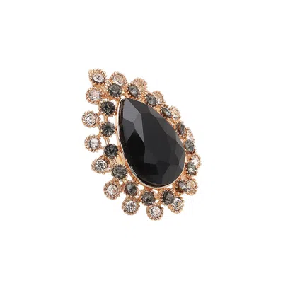 Sohi Women's Teardrop Cocktail Ring In Black