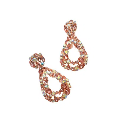 Sohi Women's Teardrop Drop Earrings In Pink