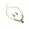 Sohi Women's Teardrop Jewellery Set In Green