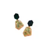 Sohi Green Color Gold Plated Designer Stone Drop Earring For Women's In Black