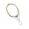 Sohi Women's Textured Multi-layer Necklace In Gold