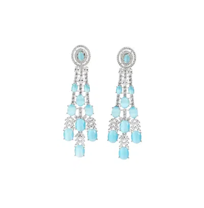 Sohi Women's The Angelique Drop Earrings In Blue