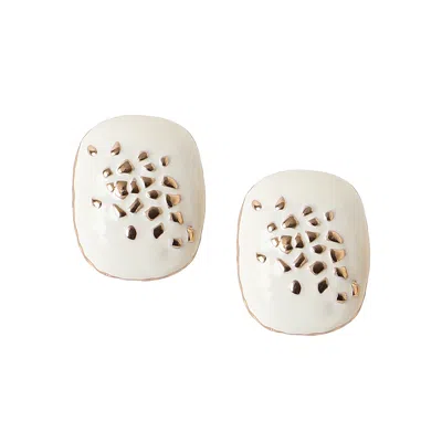 Sohi Women's The Aureate Stud Earrings In Brown