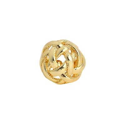 Sohi Women's The Basket Weave Statement Ring In Gold