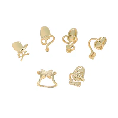 Sohi Women's The Belle Nail Rings - California Gold (set Of 6)