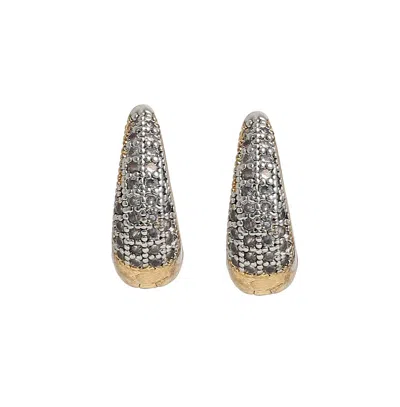 Sohi Women's The Bijou Huggie Hoop Earrings In Silver