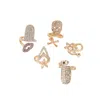 Sohi Women's The Bling-bloom Nail Rings - California Gold (set Of 5) In Gold