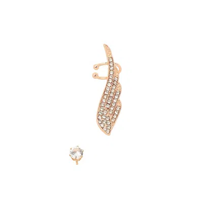 Sohi Women's The Bling Wing Cuff Earrings In Gold