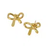 Sohi Women's The Bow-knot Stud Earrings - California Gold In Brown