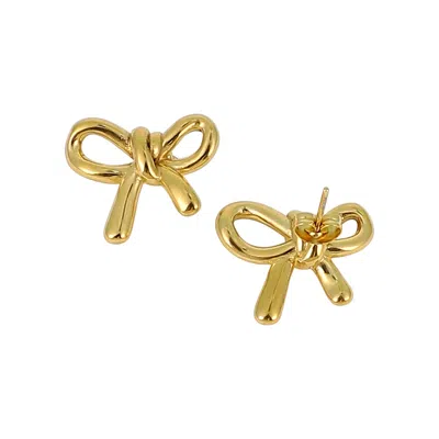 Sohi Women's The Bow-knot Stud Earrings - California Gold In Brown