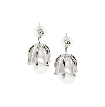 Sohi Women's The Bud Drop Earrings In Silver