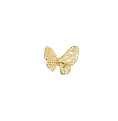 Sohi Women's The Butterfly Dreams Statement Ring In White