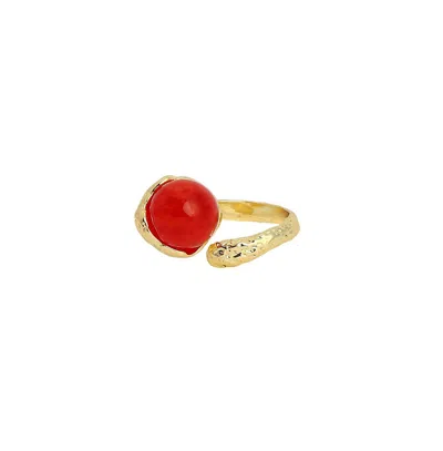 Sohi Women's The Cherry Finger Ring In Red