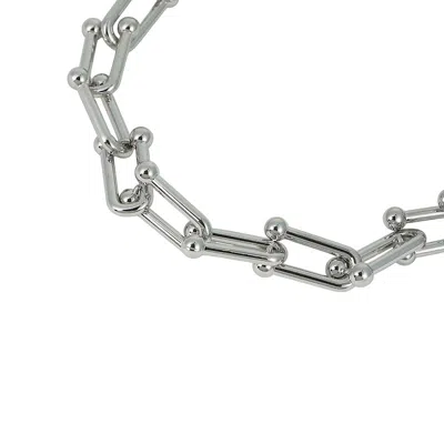 Sohi Women's The Chunky Clip-link Chain Necklace - Chrome Silver