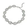 Sohi Women's The Chunky Coffee-bean Chain Necklace - Chrome Silver In Metallic