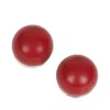 Sohi Women's The Chunky-jacqueline Stud Earrings - Cherry Red & Metallic Silver In Brown