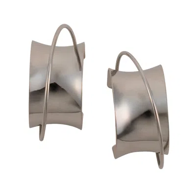 Sohi Women's The Chunky-orbiter Half-hoop Earrings - Metallic Silver
