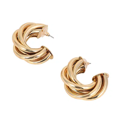Sohi Women's The Chunky-twist Half-hoop Earrings - California Gold