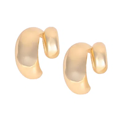 Sohi Women's The Chunky-unbalanced Half-hoop Earrings - California Gold
