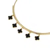 Sohi Women's The Clover-charm Collar Necklace - California Gold In Gold